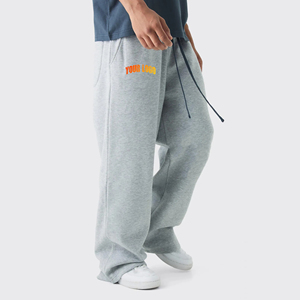 OEM Wholesale Custom Heavyweight 500GSMGsm 100% Cotton men's pants custom wasahed custom printed logo Blank men's sweatpants - Product Image 6