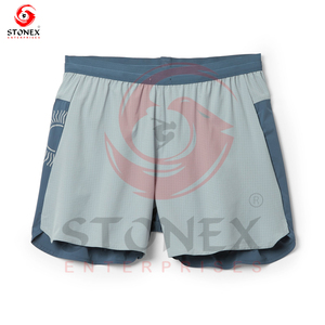 Vente en gros de shorts de sport d'été solides pour hommes avec poche intérieure shorts athlétiques de fitness à séchage rapide pour hommes - Product Image 1