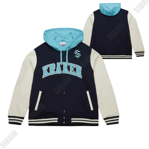 Maillots de hockey Kraken personnalisés Sibrin, design professionnel, veste universitaire |   Nom et numéro entièrement personnalisés |   Vêtements de hockey des États-Unis - Product Image 6