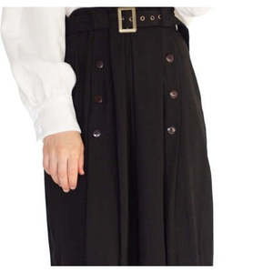 Collezione Verona Gonna Lunga Modesta Alicia da Donna Nera Taglia XX-Large Comoda in Chiffon Viscosa con Decorazione a Bottoni - Product Image 2