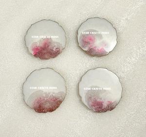 High Quality Customizable High Quality Best Grade <b>Epoxy</b> <b>Resin</b> Coaster Set Round Mat Pad <b>for</b> <b>Tables</b> Eco-Friendly Material - Product Image 2