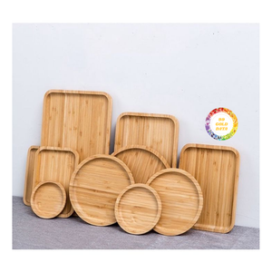 Bandeja de madera de bambú personalizada para servir con asas bandeja de madera para desayuno contenedor de almacenamiento para desayuno café té fruta - Product Image 3