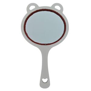 Espejo de Mano con Forma de Panda Adorable y Duradero, con Marco y Detalles Rústicos de Yute, Ideal para Maquillaje y Viajes - Product Image 5