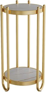 Marco de hierro con mesa auxiliar superior de mármol para dormitorio, oficina y sala de estar para agregar muebles elegantes y funcionales - Product Image 6
