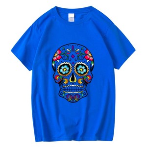 <b>Men's</b> Casual Summer T-<b>Shirt</b> High Quality 100% Cotton Loose Street Style with Cool <b>Skull</b> Print Short Sleeve - Product Image 5