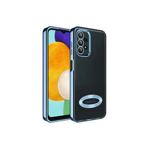 Coque arrière compatible Samsung Galaxy A23 AKAV Omega - Bleu Sierra, style INS, électroplaquée, avec découpe pour logo de l'appareil photo A53 - Product Image 1