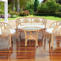 Bahamas # Ensemble de salon modulaire en rotin 23 pièces, fauteuil, canapé, table basse en verre, confortable et élégant pour salon, bureau à domicile, chambre à coucher