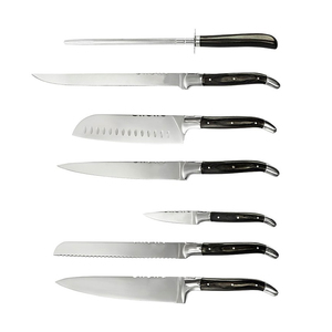 Ensemble de couteaux de cuisine professionnels haut de gamme faits à la main avec bloc de rangement en bois, lames en acier inoxydable durables, design élégant - Product Image 4