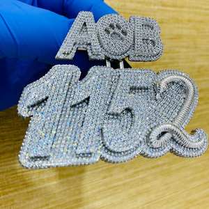 จี้เพชรโมอิสแท้สำหรับผู้ชาย925สเตอร์ลิงและทองขาว14K จี้สำหรับปาร์ตี้ - Product Image 2