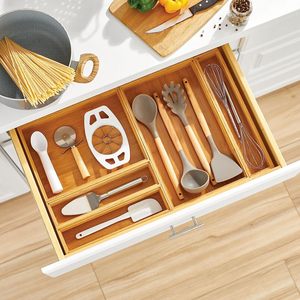 Organizador de Cajones Apilable Mangowood para Cocina; Almacena Cubiertos, Utensilios - Colección Echo - Paquete de 2 - Product Image 3