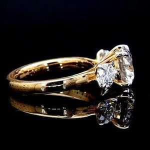 Anillo de Bodas de compromiso de diamante cultivado en laboratorio de oro blanco de 14 quilates, regalo de aniversario, anillo de diamantes cortado en estilo diamante - Product Image 4