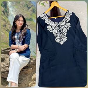 LANCEMENT DU NOUVEAU DESIGNER QUOTIDIEN TISSU KURTI COTON PUR AVEC BRODERIE MULTI AIGUILLES - Product Image 6