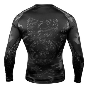 Camisas de natación de alta calidad con Logo personalizado para hombre, ropa de Fitness con estampado de Jiu Jitsu liso, MMA de manga larga, Bjj Rashguard - Product Image 2