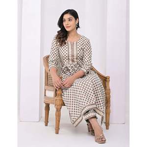 Conjunto de Pantalones de Algodón con Estampado de Bloques Blanco y Verde para Mujer, Tallas XS/XS/XL/3XL, Primavera/Verano, Top y Pantalones Deportivos Tres Cuartos - Product Image 6