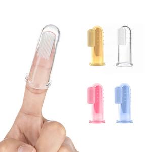 Grosir BPA gratis sikat gigi silikon jari bayi dapat digunakan kembali bersih rongga mulut silikon cair sikat jari anak-anak - Product Image 3
