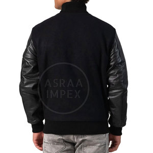 แจ็กเก็ตเลตเตอร์แมนแขนหนังสำหรับผู้ชาย, แจ็กเก็ตเลตเตอร์แมนแขนหนังสไตล์ย้อนยุคสมัยใหม่ - Product Image 4