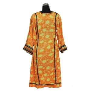 Robe de style afghan en soie brodée vintage, nouvelle collection de mousseline de soie brodée à la main - Product Image 4