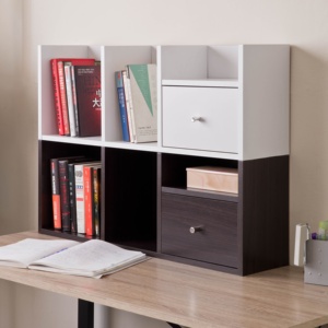 Double Tiers Standing Type <b>Wooden</b> Desktop <b>Rack</b> for Convenient Home Organization - Product Image 5