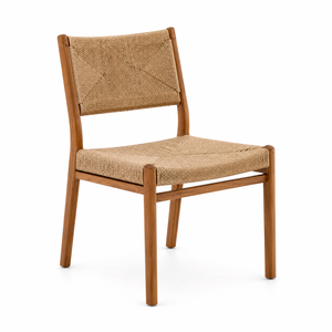 Luxury Teak Outdoor Dining Set <b>Round</b> <b>Table</b> <b>with</b> <b>4</b> Rope <b>Chairs</b> Solid Wood Garden Patio Resort Hotel Villa Furniture - Product Image 2
