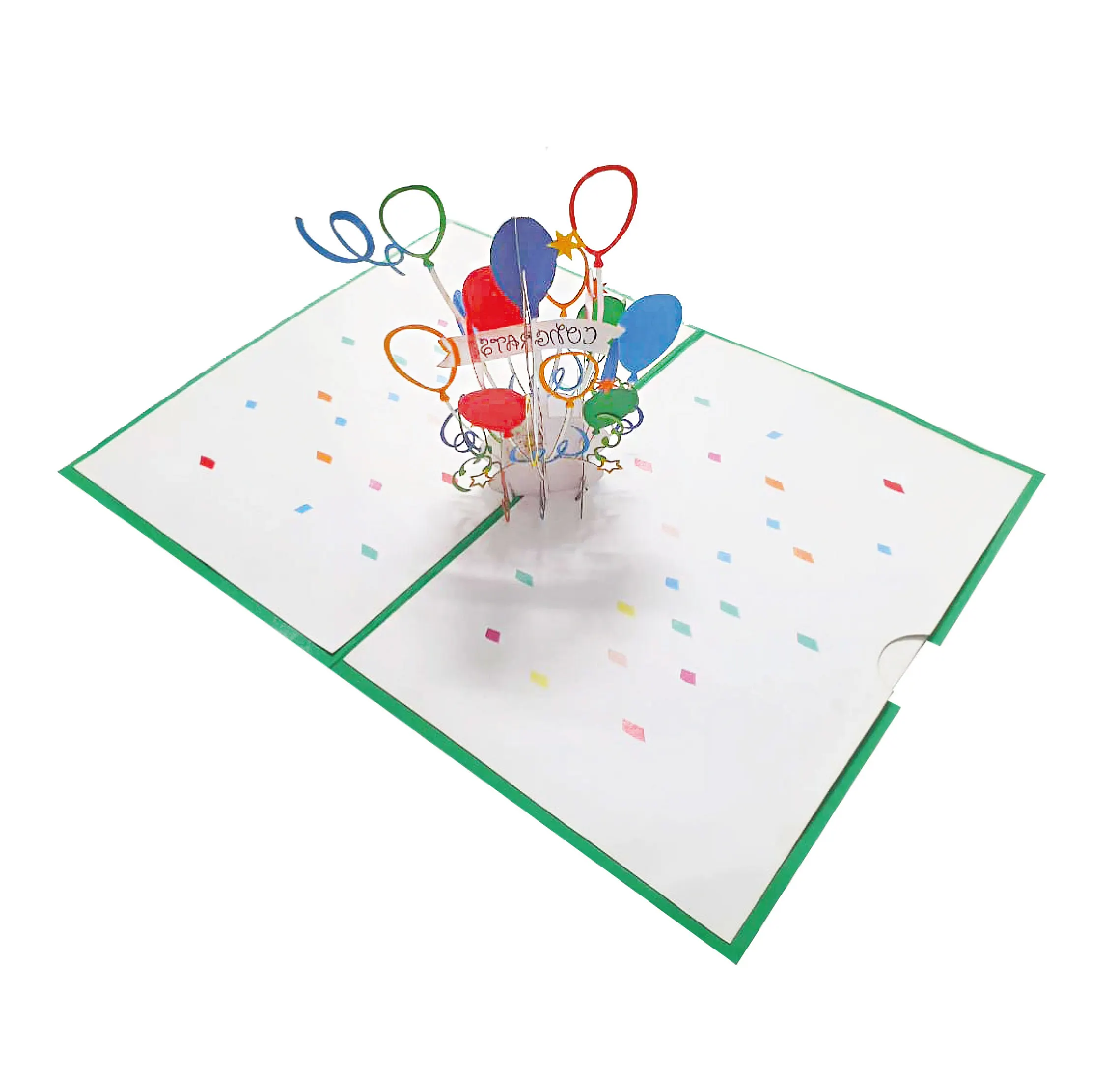 Kartu ucapan kejutan Origami buatan Italia Popup 3D untuk pesta balon