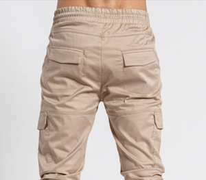 Pantalones largos para hombre con logotipo personalizado al por mayor, pantalones cargo deportivos informales de secado rápido, sólidos, ajustados, suaves y transpirables - Product Image 5