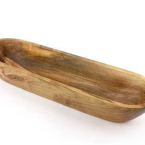 Plateau de service indien fait à la main en bois rustique moderne écologique allant au lave-vaisselle forme rectangle finition polie cadeau d'affaires - Product Image 1