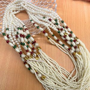 สินค้ามาใหม่ทำด้วยมือสีขาว Moti Mala สำหรับงานแต่งงานและสร้อยคอของ Barat sawagat MINI Mala ชุดมินิ Mala 12 - Product Image 5