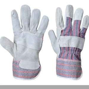 Guantes de aparejo de cuero dividido de grado A para trabajo pesado Guantes de trabajo duraderos para construcción y venta directa de fábrica Guantes de Palma única - Product Image 1