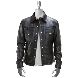 Chaqueta de Invierno de Cuero Genuino Original para Hombre, OEM, Alta Calidad, Personalizable, Cortavientos Elegante con Logotipo Frontal - Product Image 2