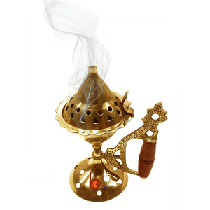 Brûleur d'encens suspendu en laiton doré fini personnalisé conception maison hôtel bureau église Air parfum accessoires article décoratif - Product Image 6