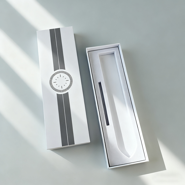 Customizable White Rigid Cardboard Box for Watches Boxes With EVA Insert Smart Watch Band Strap Packaging Boxes in Stock