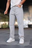 Jean slim droit pour homme, décontracté, extensible, taille mi-haute, en denim adouci, écologique, style streetwear vintage, légèrement délavé