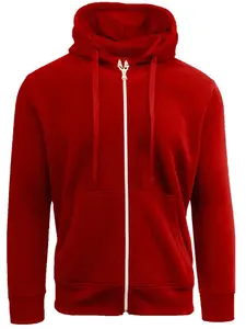 Nueva sudadera con cremallera para un ajuste relajado y una sensación elegante Sudadera con capucha roja perfecta para eventos de equipos y más asequible y cómoda - Product Image 6