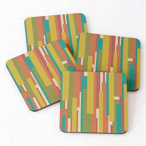 699 madera de Mango/madera de Acacia sobre posavasos para servir té impresos 4 piezas conjunto accesorios de cocina posavasos resina Bambú - Product Image 1