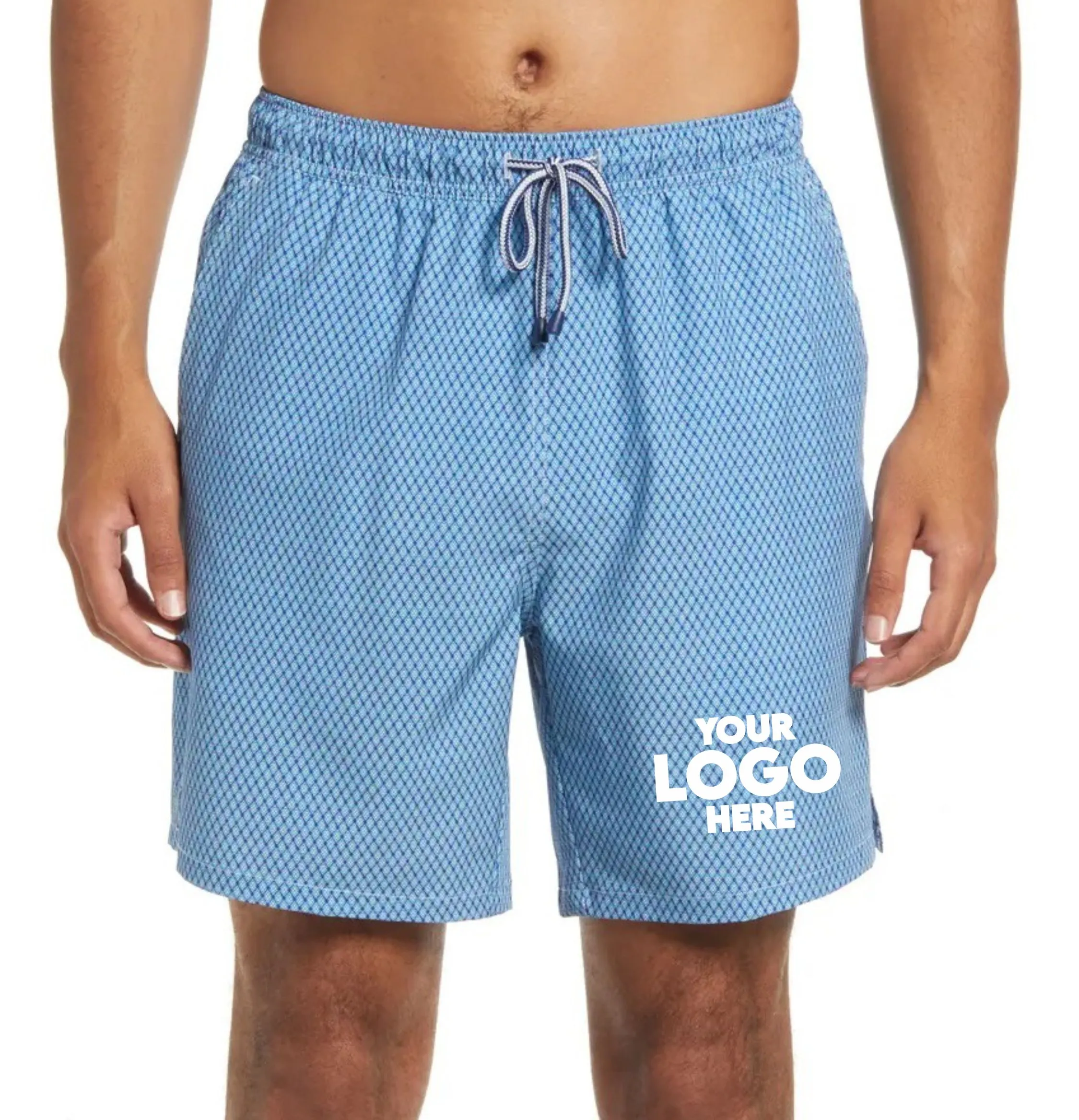 Özel Logo katı renkli tahta Beachwear naylon spor şort rahat toptan tüm satış erkekler gövde plaj erkek yüzmek şort