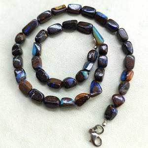 สร้อยคอหินโอปอลธรรมชาติสีน้ำตาลธรรมชาติ  งานฝีมือสีเอิร์ธโทน  ได้รับการรับรองจาก IGI  สไตล์ทันสมัยสำหรับการแสดงออกทางเครื่องประดับแบบดั้งเดิม - Product Image 2