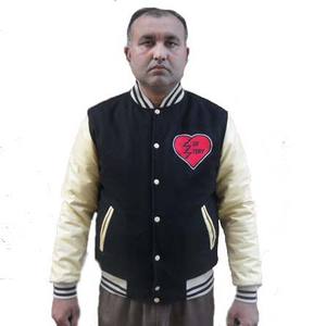 Chaquetas con letras de béisbol de chenilla bordadas de lana con logotipo personalizado para hombre, chaqueta universitaria de manga de cuero en blanco Vintage para hombre - Product Image 4