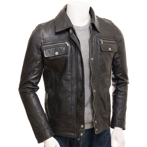 Best Selling Men's <b>Winter</b> <b>Leather</b> <b>Jacket</b> Long Sleeve Slim Fit with Unique Design and Attractive Color - Product Image 5