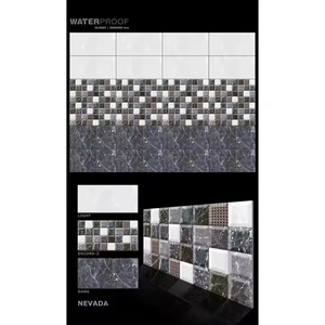 300x600mm Precio al por mayor Color negro 30x60cm Pared y piso de cerámica Diseñador de ladrillo brillante digital 12x24 Proveedor de azulejos interiores - Product Image 1