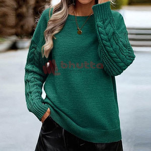 Pulls en tricot à manches longues pour femmes, personnalisables, respirants, en coton/polyester, de haute qualité, services OEM - Product Image 6