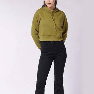 เสื้อฮู้ดกันหนาวแขนยาวผ้าฝ้าย100% สำหรับผู้หญิงสีพื้นแบบสวมหัวสำหรับใส่ไปยิมฟิตเนสยิม - Product Image 3