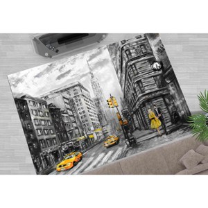 Alfombra con diseño de la calle de Nueva York: Alfombra suave antideslizante, alfombra estampada, alfombra suave con pelo largo - Product Image 3