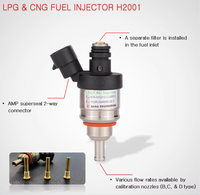 Injecteur de carburant HANA H2001 neuf, en métal, pour rail à 3 cylindres, pour applications automobiles GPL/GNC, fabriqué en Corée, résistant à la chaleur et à la pression