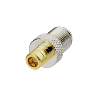 Adaptador Coaxial RF de Conector F Hembra a SMB Macho, Latón Chapado en Oro/Níquel, Recto, para TV