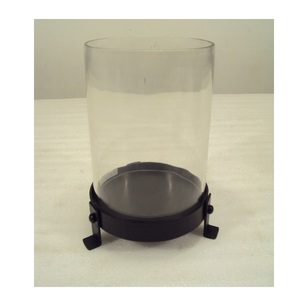Bougeoir ouragans en verre transparent de taille mini avec support noir pour décor de table de noël de fête décorative à la maison - Product Image 2