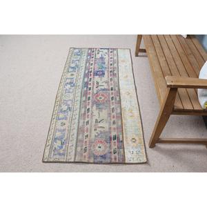 Alfombra Turca Vintage de 2.4x4.9 pies, Alfombra Pequeña, Alfombra Azul Ombré - Product Image 3