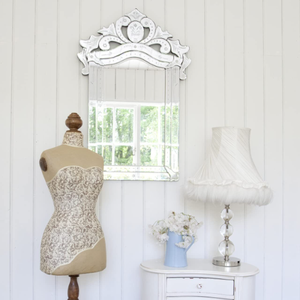 Espejo de Pared Decorativo de Vidrio Grabado con Patrón Ovalado Veneciano, Estilo Antiguo para Villas Reales - Product Image 1