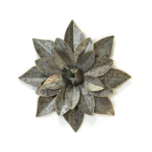 Wand dekoration Neuankömmling Bronze Farbe Wandbehang Kunden spezifisch geformte Kunst handwerk Blume Metall Wand kunst Großhändler In Indien