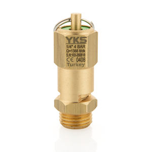 Soupape de sécurité en laiton scellée certifiée CE 1/4'' 4 bars - Soupape de surpression de type scellé - Matériau en laiton - Product Image 1