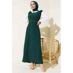 Robe ceinturée en crêpe Ensemble 2 pièces Émeraude - Product Image 2